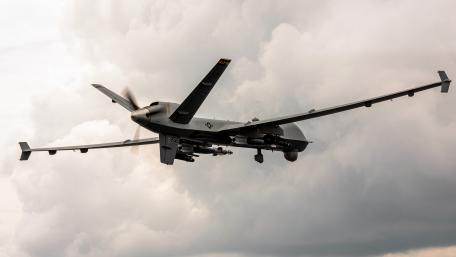 Advanced Military Drone in Flight wallpaper