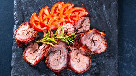 Savory Delight on Slate Platter wallpaper
