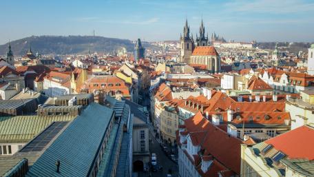 Stunning Aerial View of Historic Cityscape wallpaper