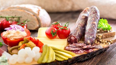 Delicious Charcuterie Board Displaying Gourmet Treats wallpaper