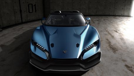Sleek and Powerful Blue Sports Car Wallpaper wallpaper