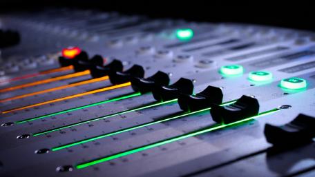 Sound Waves in Motion: Mixing Console Artistry wallpaper