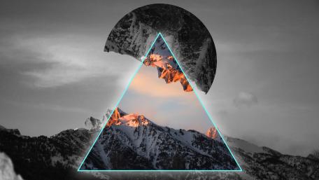 Abstract Mountain Peaks with Geometric Shapes wallpaper