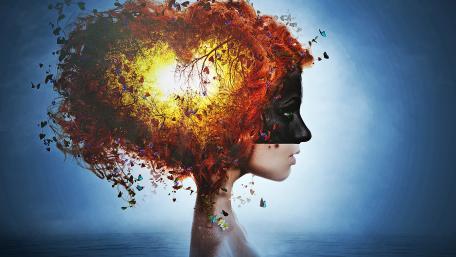 Ethereal Woman with a Heart of Nature wallpaper