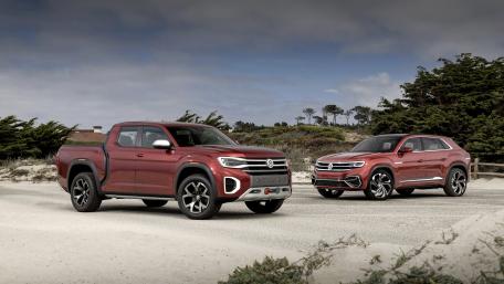 Stunning Trucks on a Coastal Landscape wallpaper