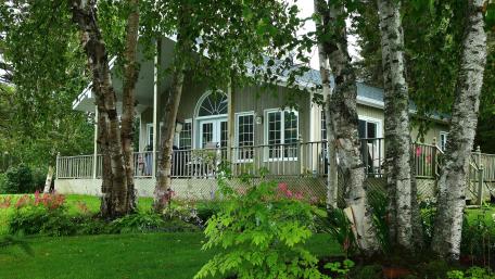 Serene House Amidst Lush Greenery wallpaper