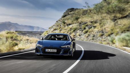 Sleek Audi R8 on Winding Mountain Road wallpaper