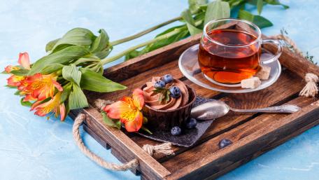 Delightful Tea and Dessert Presentation wallpaper