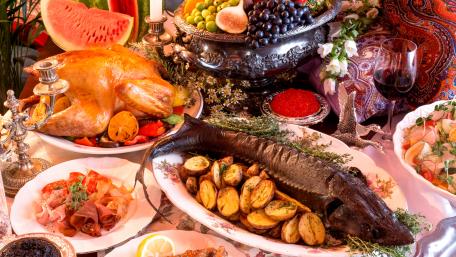 Lavish Feast of Culinary Delights wallpaper