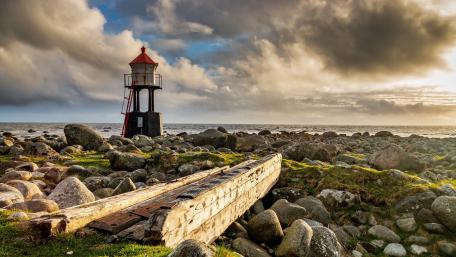 Coastal Serenity with a Lighthouse Beauty wallpaper