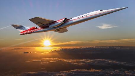 Dreams of Supersonic Flight Above the Clouds wallpaper