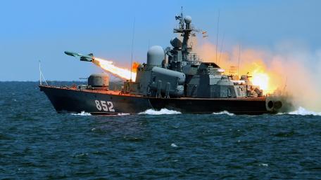 Naval Power in Action Displaying a Missile Launch wallpaper