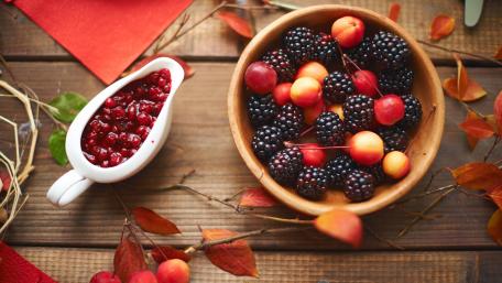 Vibrant Fruits on a Rustic Tabletop wallpaper