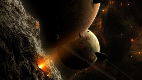 Celestial Dance Among the Planets wallpaper