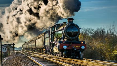Majestic Steam Locomotive in Action wallpaper