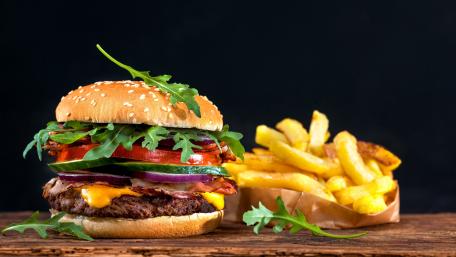 Hamburger and french fries wallpaper
