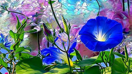 Vibrant Blue Floral Beauty in 4K Resolution wallpaper