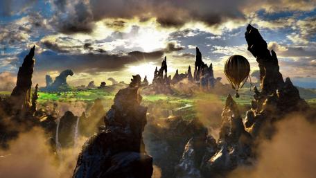 Majestic Flight Over Fantasy Peaks wallpaper