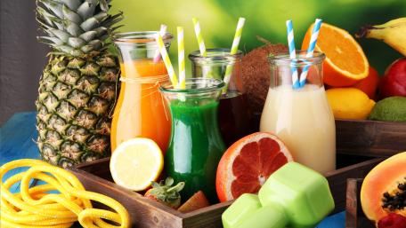 Refreshing Fruit and Juice Fiesta wallpaper