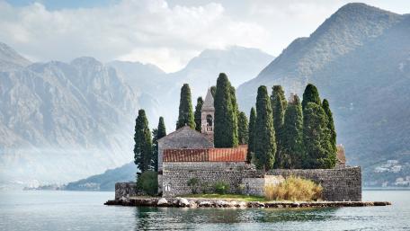 Serene Island with Ancient Church in Montenegro wallpaper