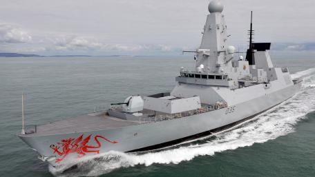 Majestic Warship on the Open Sea wallpaper