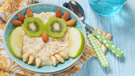 Delightful Owl-Themed Breakfast Bowl Artistry wallpaper