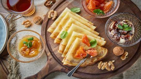 Delicious Crepes with Toppings Brightening Your Day wallpaper