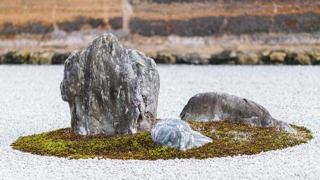 Serene Tranquility of Japanese Garden Stones wallpaper