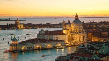 Magical Sunset Over Venice's Grand Canal wallpaper