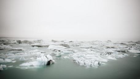 Frozen Serenity Over Icy Waters wallpaper