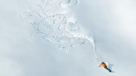 Whimsical Snow Patterns in Tranquil Landscapes wallpaper