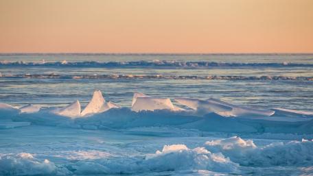 Crystal Ice Formations at Sunset wallpaper