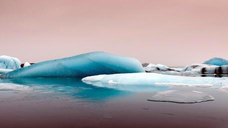 Frozen Serenity in Glacial Waters wallpaper