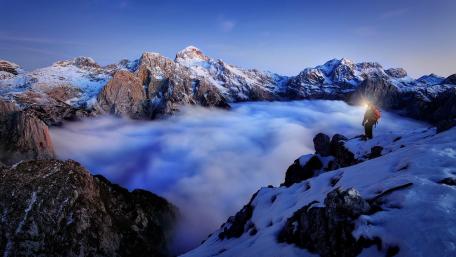 Majestic Mountains Above the Clouds wallpaper
