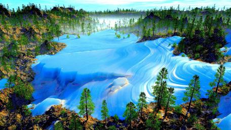 Serenity in Snowy Wilderness wallpaper