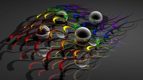 Flowing Chromatic Waves in Digital Space wallpaper