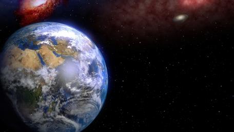 Majestic Earth Amidst the Cosmos wallpaper