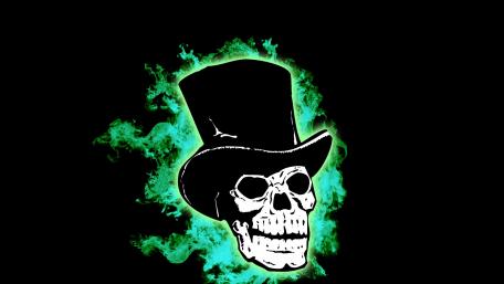 Skull wearing top hat wallpaper