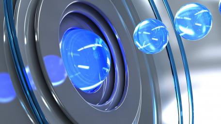 Dynamic Blue Orbs in Motion wallpaper