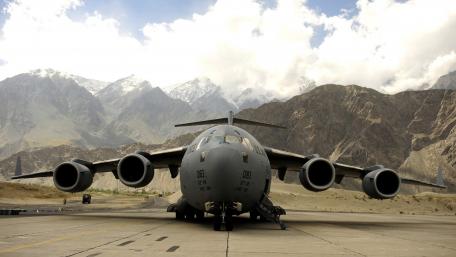 Majestic Military Aircraft on the Tarmac wallpaper