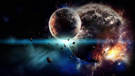 Celestial Dance of Planets and Stars wallpaper