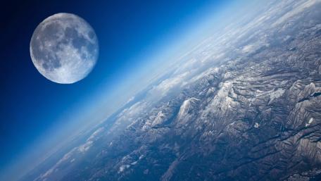 Majestic Moon Above Earth Views wallpaper