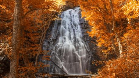 Autumn Serenity Waterfall Wallpaper wallpaper