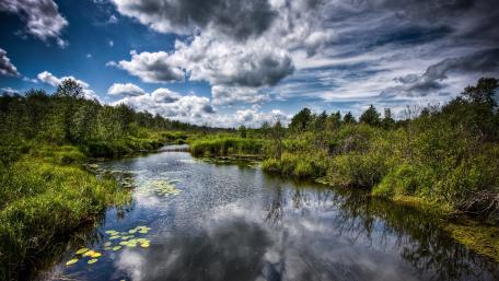 Serene Waters Under Dramatic Skies wallpaper