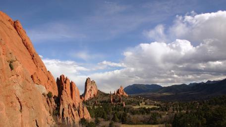 Majestic Rocky Landscapes Under a Vast Sky wallpaper