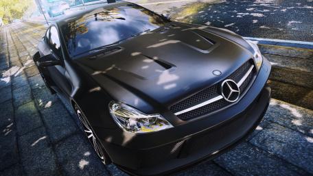 Sleek Modern Car on a Sunlit Street wallpaper