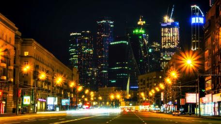 Vibrant City Skyline at Night wallpaper