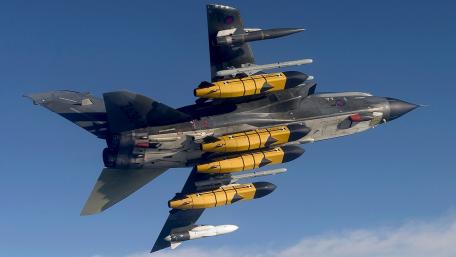 Powerful Military Jet in Flight wallpaper