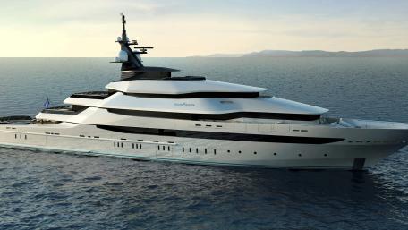 Sleek Luxury Yacht on Serene Waters wallpaper