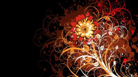 Vibrant Floral Fusion on Dark Canvas wallpaper